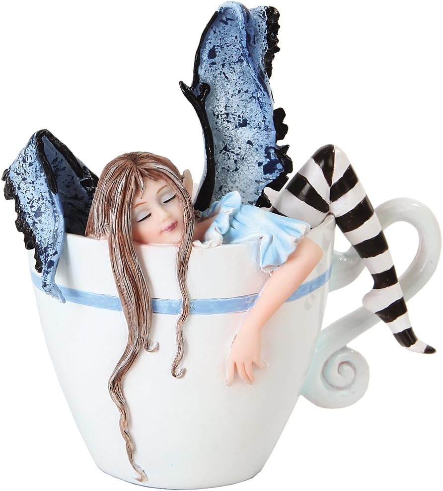PG Trading PTC 4.75 Inch I Need Coffee Fairy Sleeping in Cup Statue Figurine