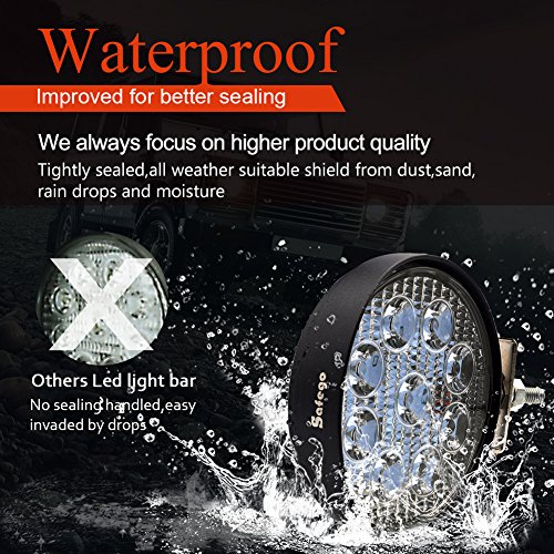 Safego 4Inch Round Led Lights Bar 2Pcs 27W Waterproof Flood Beam Led Pod Lights Work Light 12V Led Lights Off Road Lights Driving Light For Truck Suv Atv Tractor Boat #TOP3