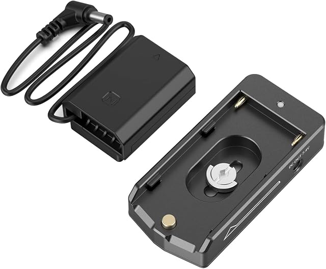 SMALLRIG NP-F Battery Adapter Plate Lite with NP-FZ100 Dummy Battery, 12V DC/7.4V DC Output Port - 3095