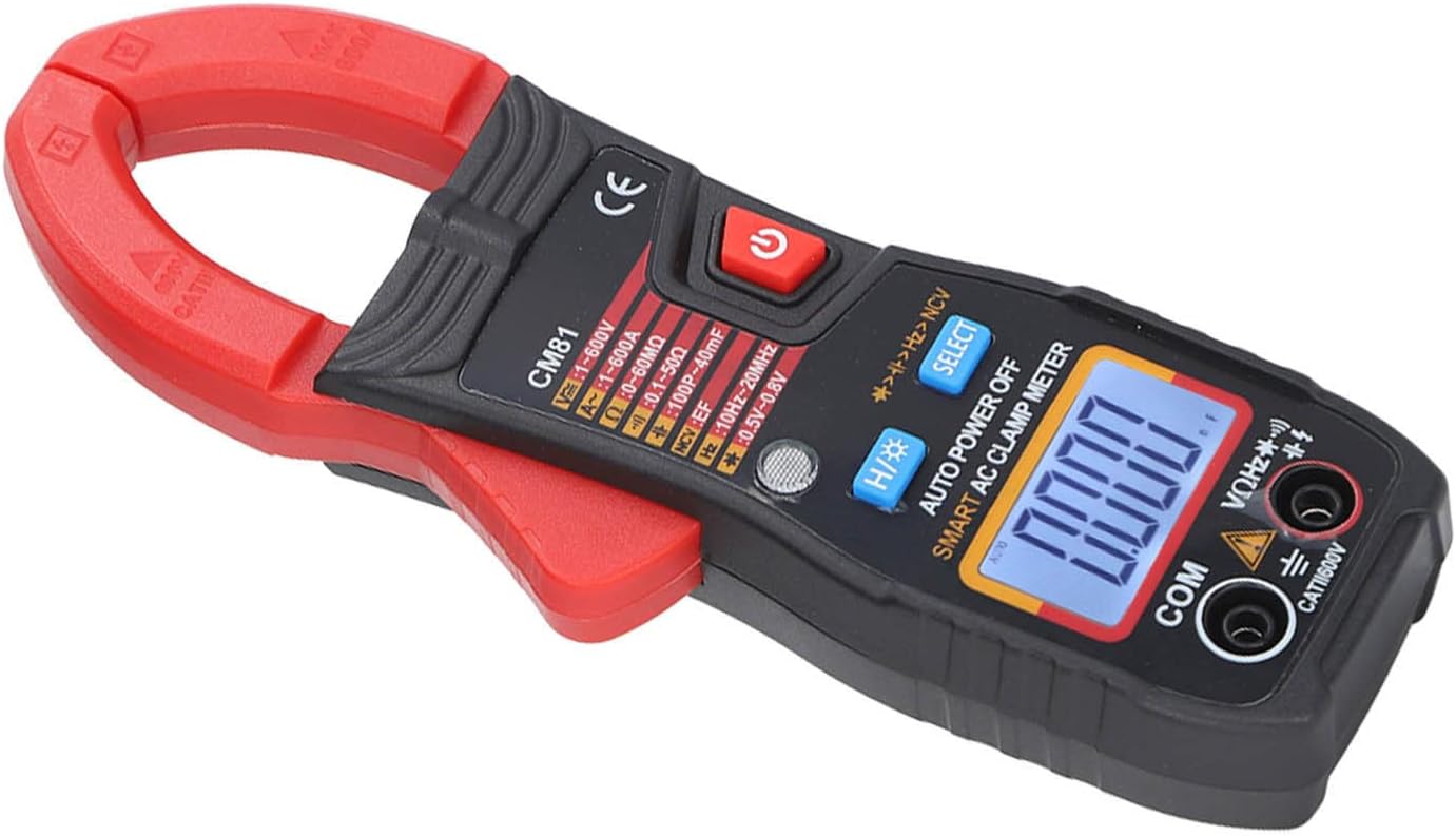 Digital Ammeter Pliers AC DC 1-600V Automatic Range Multimeter Portable LCD Display for Electrical Detection