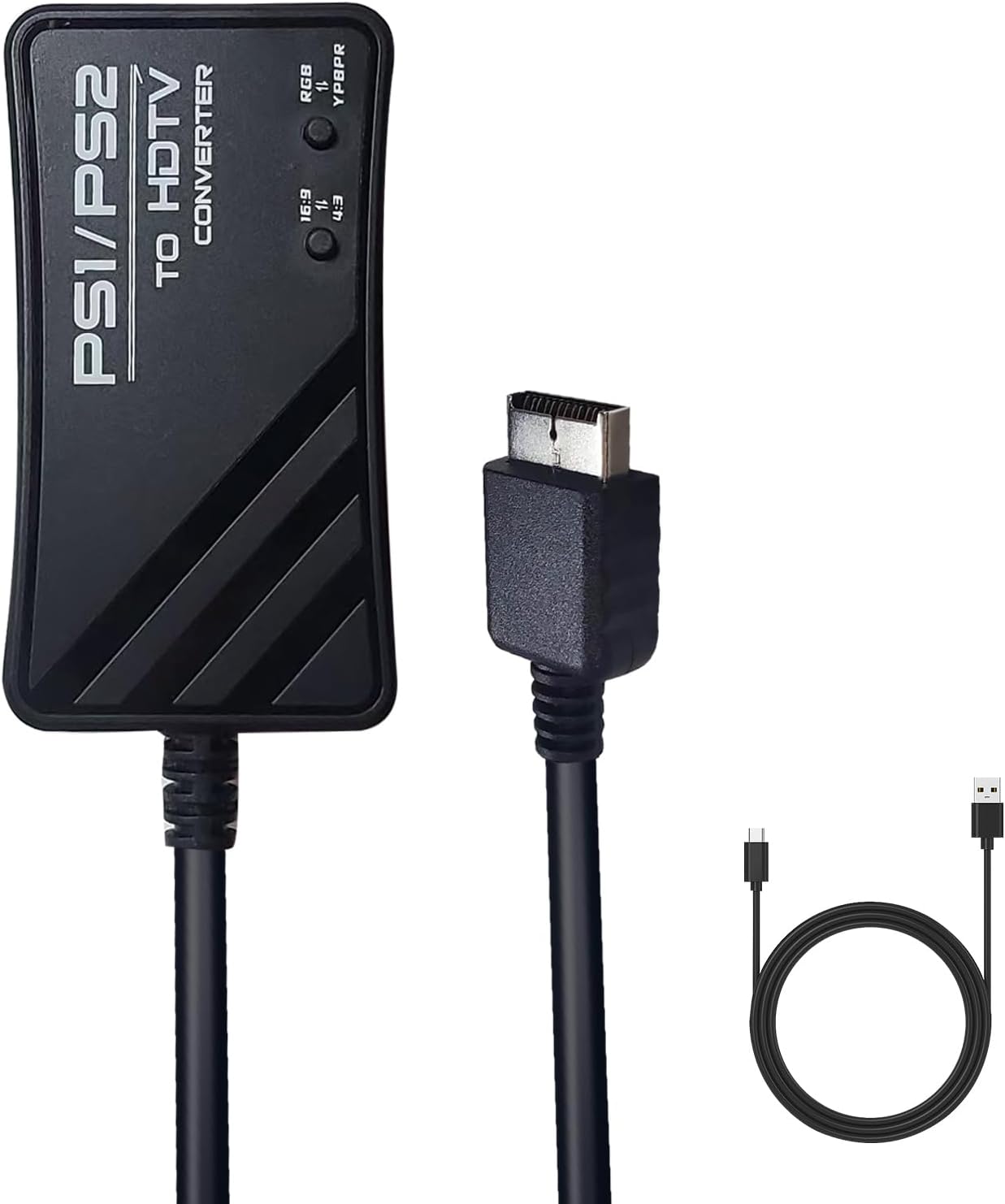 PS1 PS2 Adapter for PlayStation 2 and PlayStation 1, PS1 PS2 HDTV Cable, PS2 HDMI Adapter, Supports Signal RGB/YPbPr Switching, 4:3/16:9 Screen Ratio Switching
