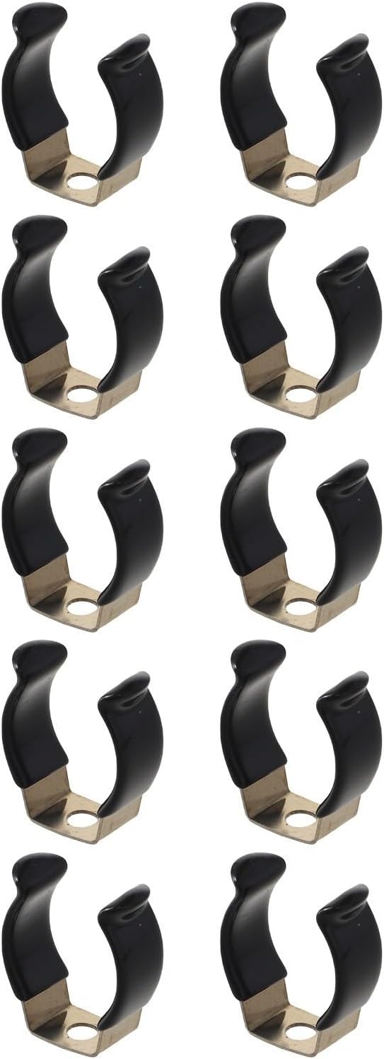 Narrow Base Stainless Steel Spring Terry Clips Pipe Clamp Tool Holder with Rubber Grip 10 Pcs for Garage Workshop Organization(20mm)