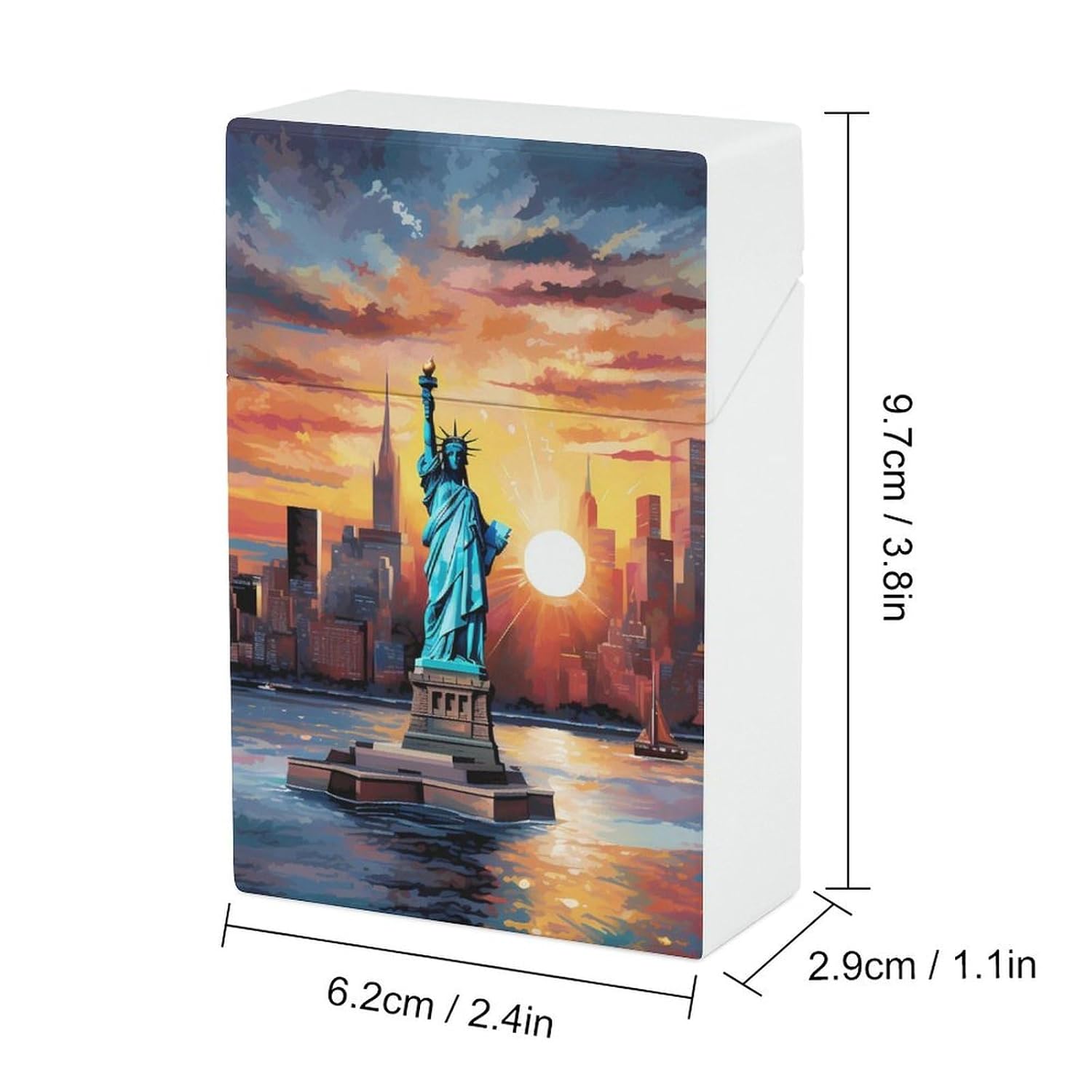 I Love New York City Cigarette Case Plastic Cigarettes Box Smoking Accessories for Men Women image 2