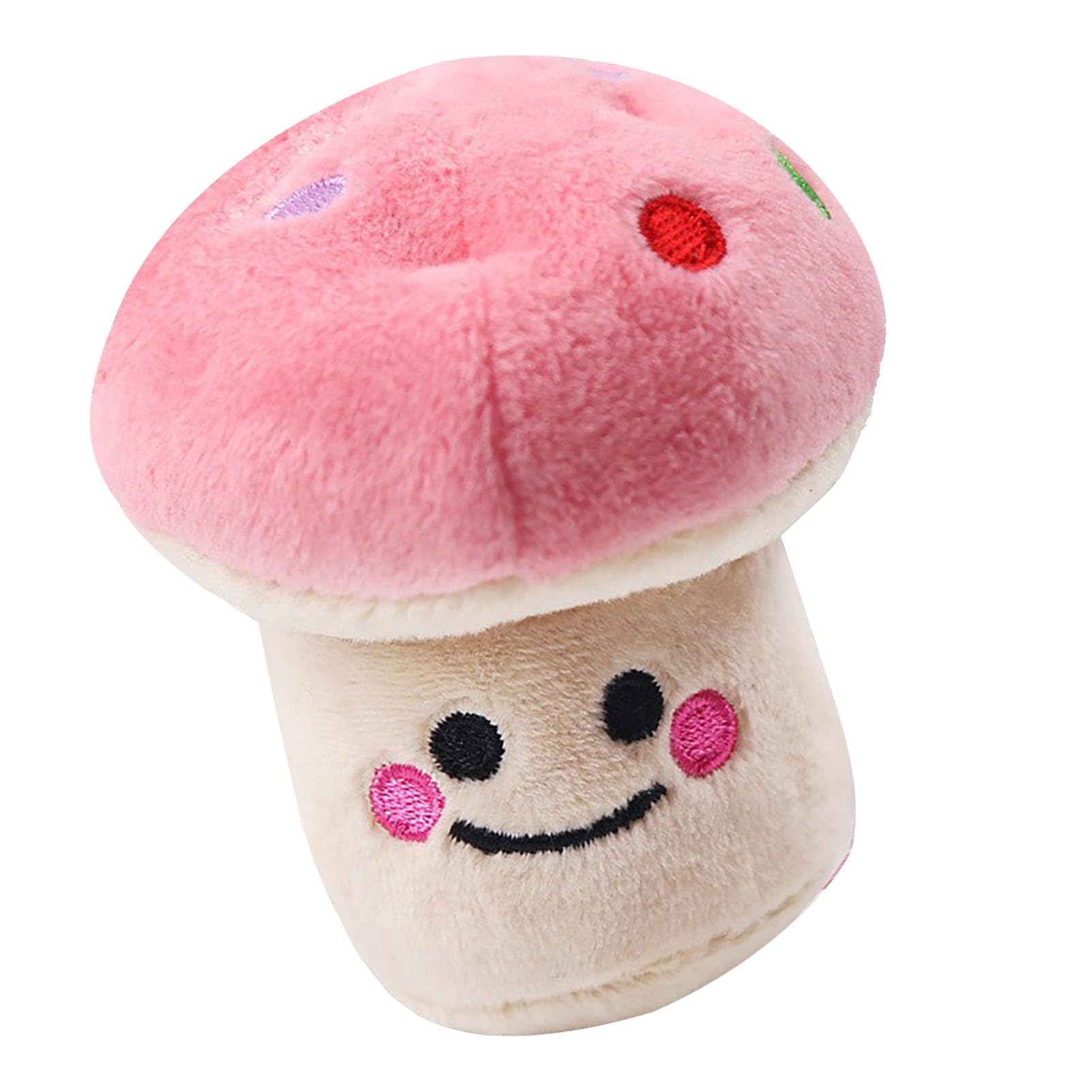soobu Mushroom Plush Dog Toy, Cute Bite-Resistant Interactive Plush Dog Toy For Pet Supplies (Pink) - Image 2
