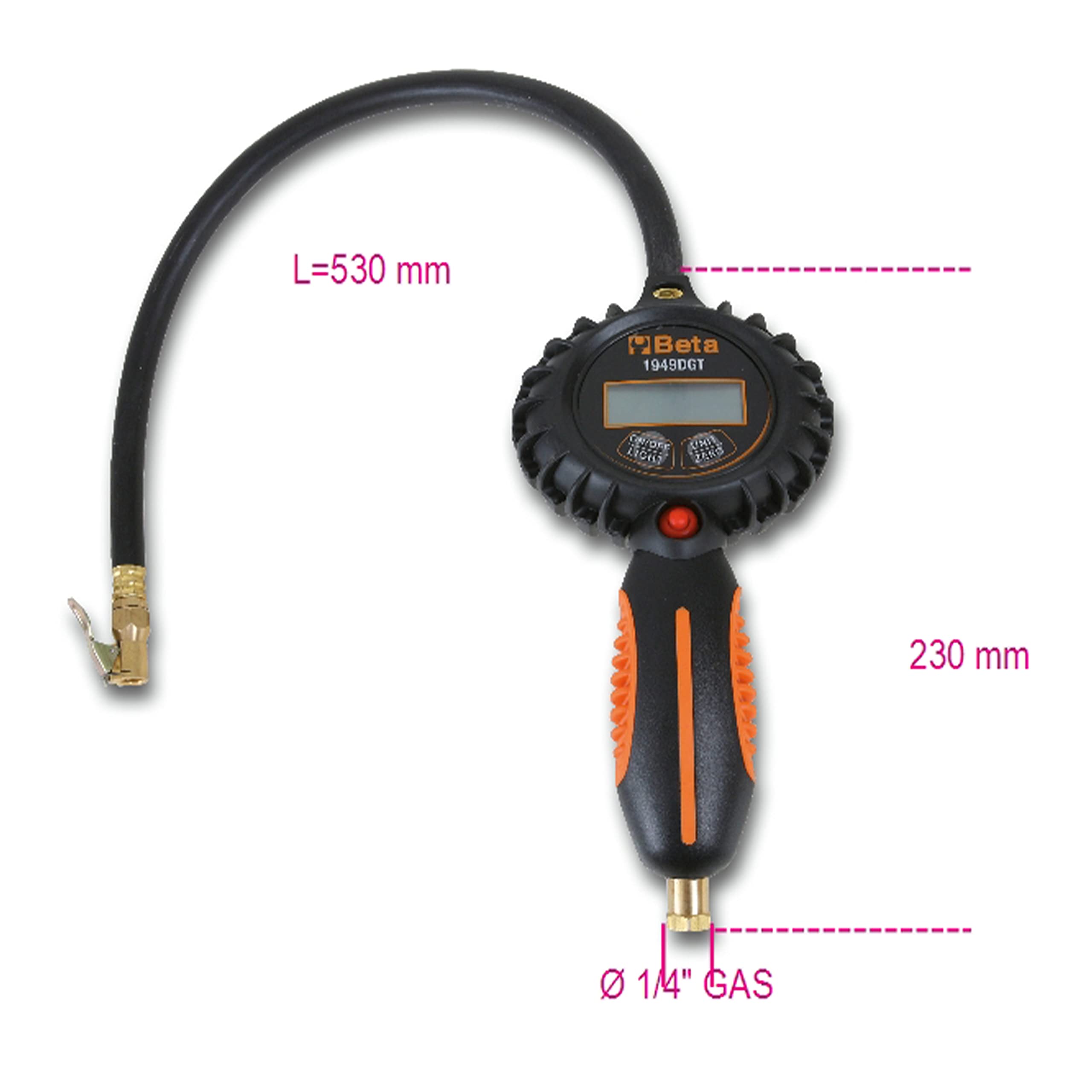 Beta Tools 19490020 Pistole GONFIAGGIO Pneumatici DGT, 0-11 mm
