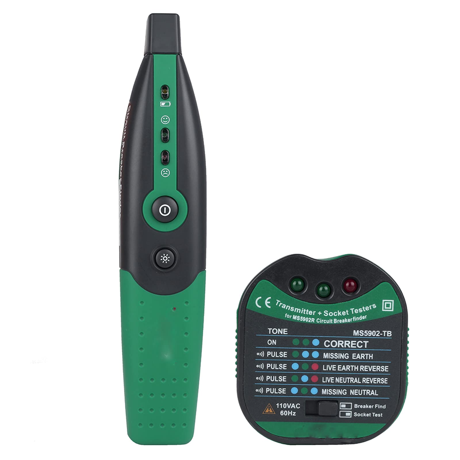 Probador De Circuito Portátil, Buscador Automático De Disyuntores Con Linterna Y Alarma De Zumbador, Identifica Rápidamente Las Condiciones Del Enchufe Del Circuito, Dispositivo De Prueba Del Enchufe