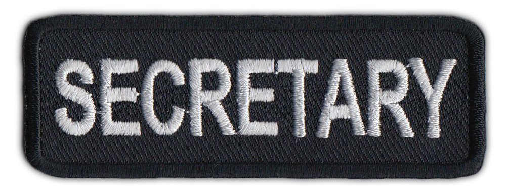 Crazy Sticker Guy Motorcycle Biker Jacket or Vest Patch - Secretary - Member Rank Position Status Patch