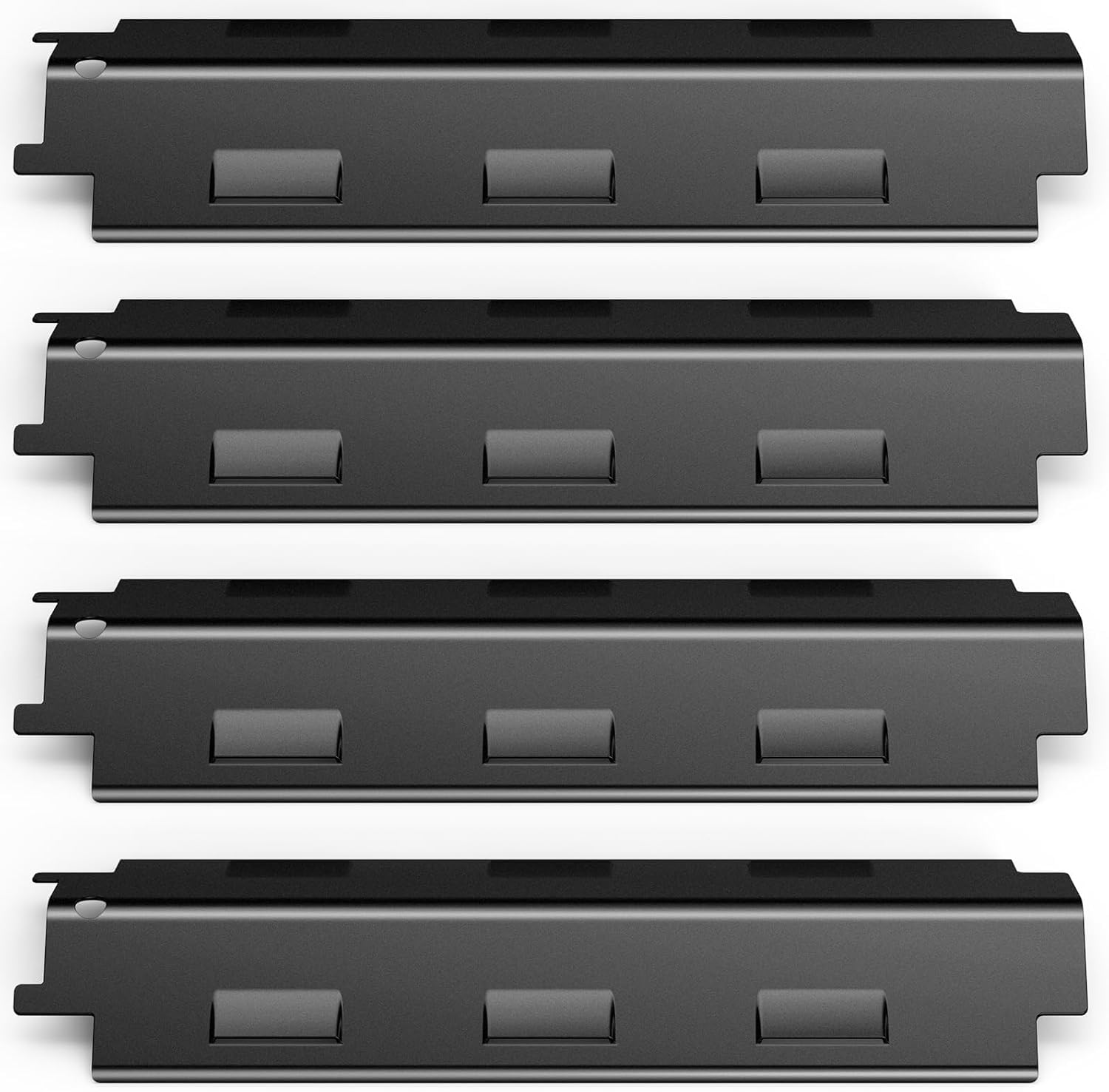 Gardenz 37CM Diffuseur Chaleur Universels,Pièces de Rechange,Compatible avec la Plupart des modèles de Gril à gaz,Plaques chauffantes pour Barbecue (4, Noir)