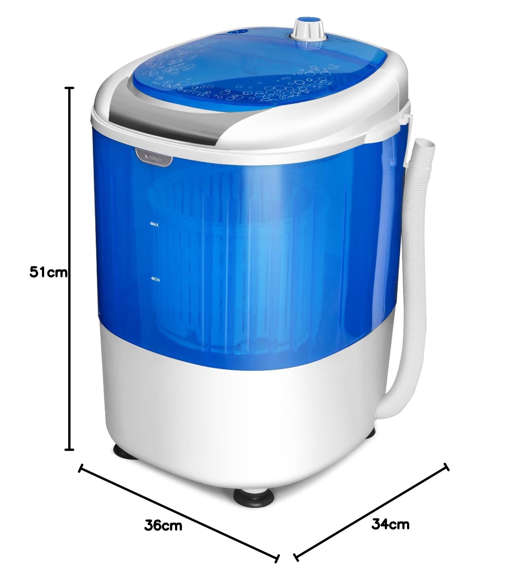 COSTWAY Mini Lavatrice con Centrifuga, Semi Automatico, Lavatrice Compatta Portatile con Funzione Timer, Ideale per Dormitorio e Campeggio, 2,5 kg, 170 W