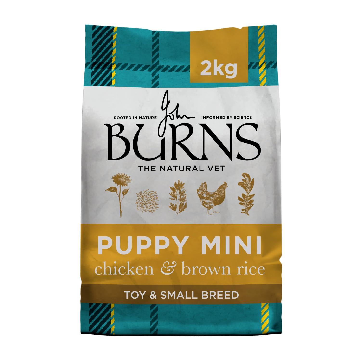 Burns Pet Nutrition Hypoallergenic Complete Dry Dog Food Puppy Mini Chicken and Rice 2 kg