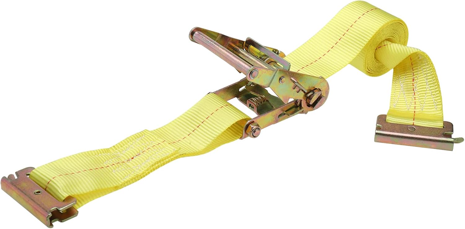 NovelBee Wheel Chock Tie Down Kit, Trailer Tie Down System for UTV, ATV & Mower (Yellow Wheel Chock & Yellow Strap)