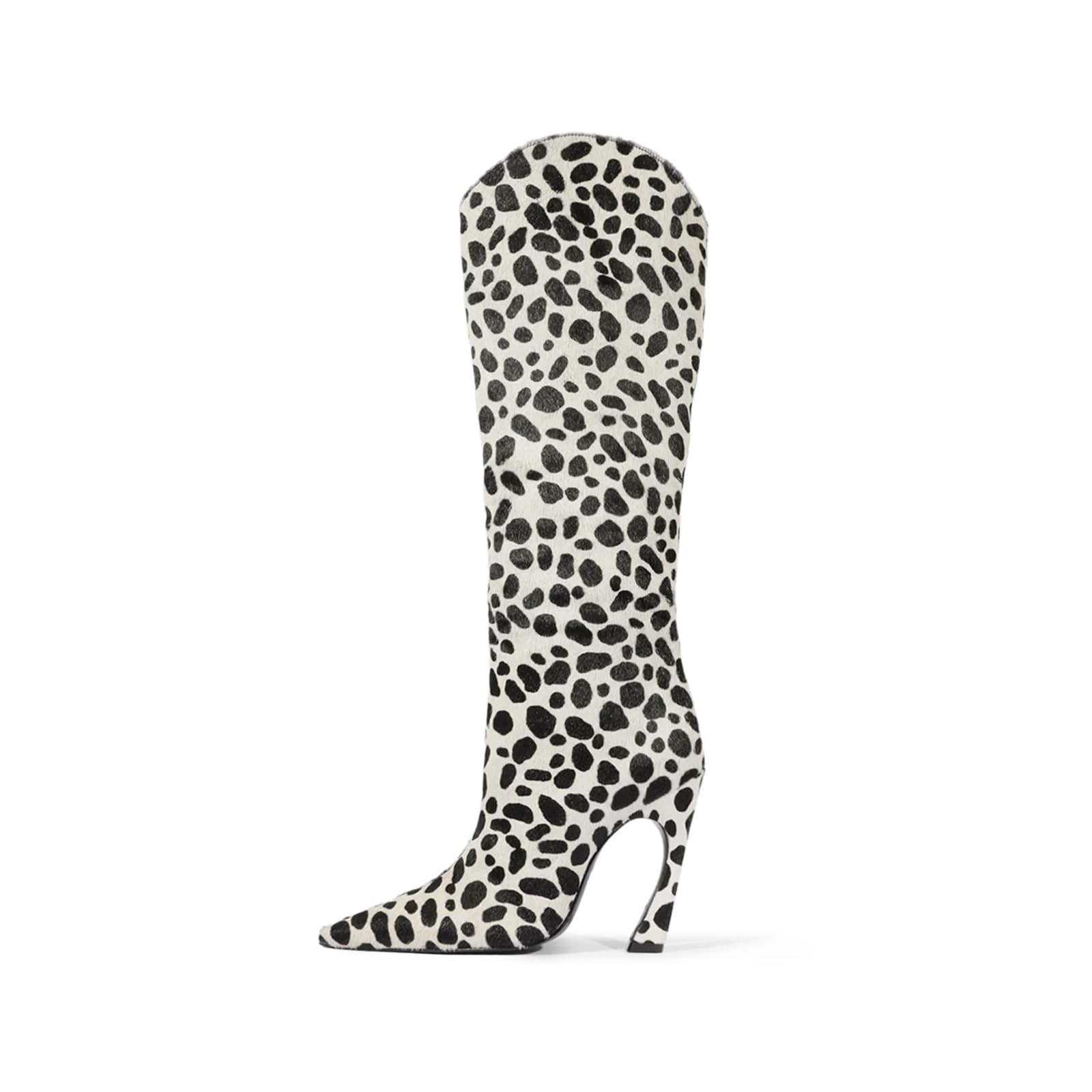 Thigh High Boots for Women - Animal Print Wide Calf Stiletto Pointed Toe Elegant Dress Style Comfortable Shoes
