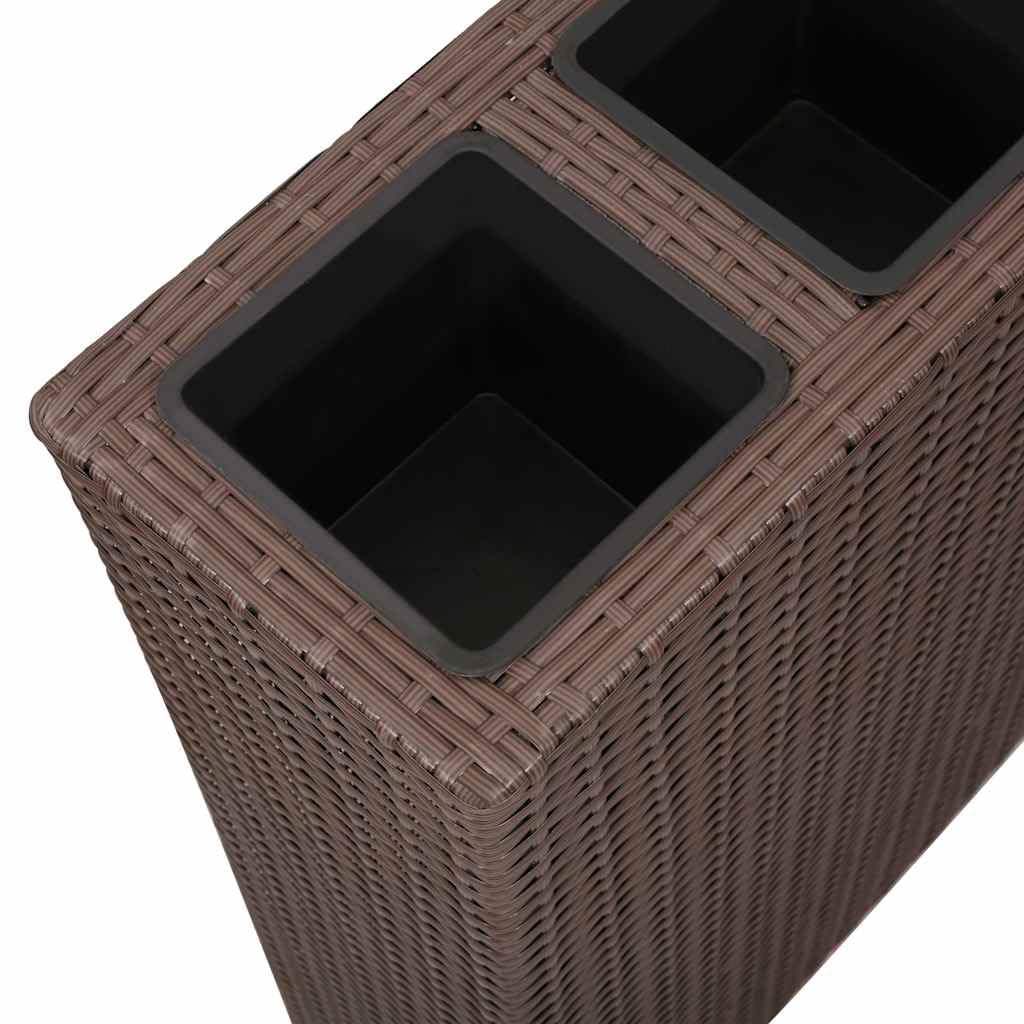 Jardinière surélevée avec 4 pots et 2 pots de fleurs en rotin synthétique durable pour extérieur, balcon et terrasse, comprend 8 pots amovibles pour une plantation polyvalente
