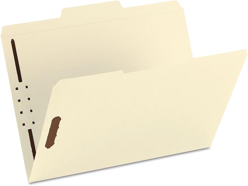 Fastener File Folder, Reinforced 1/3-Cut Tab, Letter Size, Manila, 50 per Box (14537)