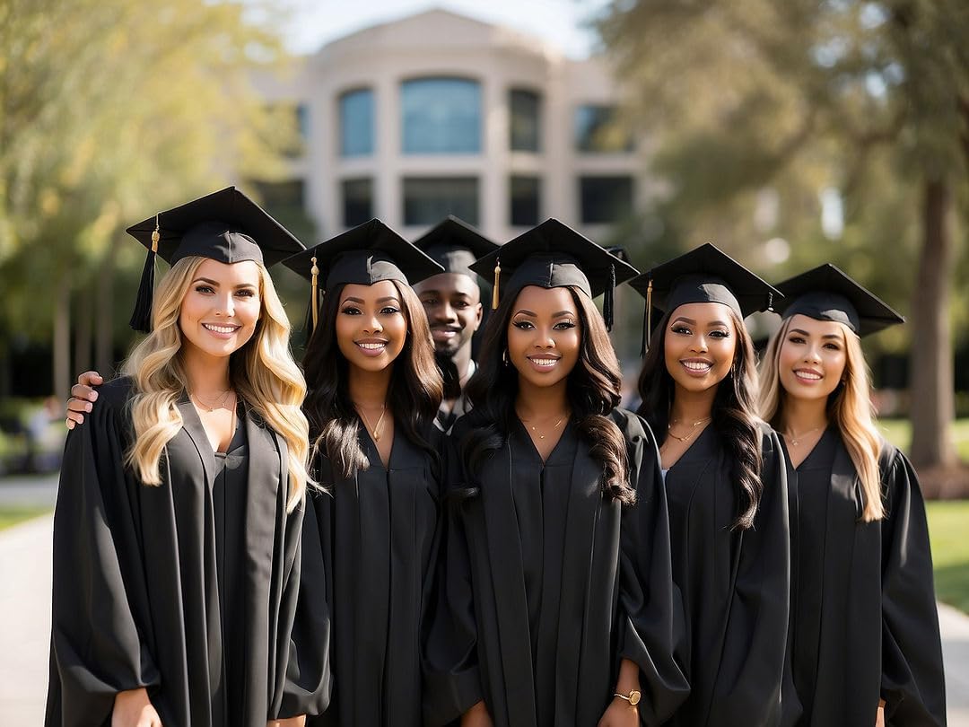 Cappe Diem Masters Graduation Cap and Gown Deluxe with 2026 Tassel Matte Black Unisex Adult Graduate Academic Regalia