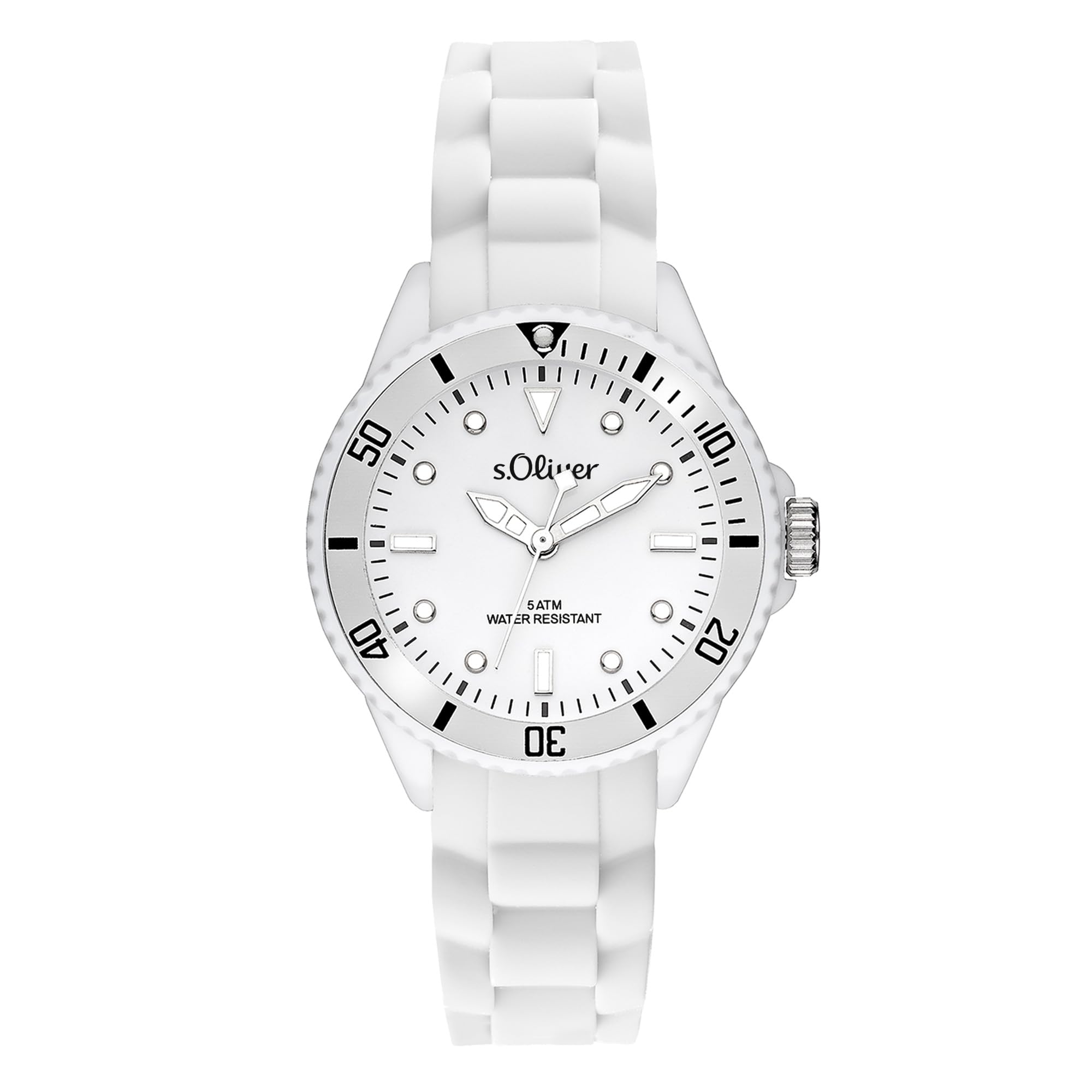 s.Oliver Armbanduhr mit Silikonband - 35 mm - Unisex Silikonuhr für Damen, Herren, Kinder und Teens - analoge Armbanduhr mit Quarzwerk - hoher 5 ATM wasserdicht - Kratzfest