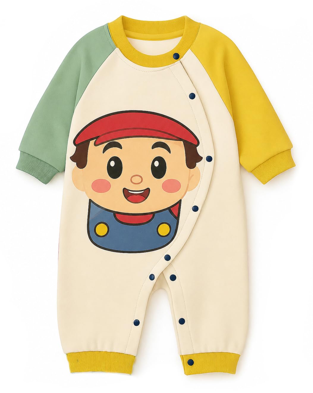 Full Sleeve Footless Baby Romper Onesie Front Button Bodysuit Jumper for Newborn Baby Boys Girls Kids-image-38