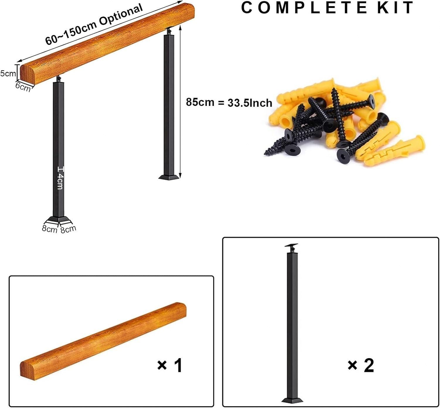 Kit maniglione per scale esterne 1.1-5, 80cm/32 pollici, 80cm/32 pollici