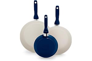 GreenPan Rio Hard Anodized Ceramic Nonstick Frying Pan Skillet Set of 3