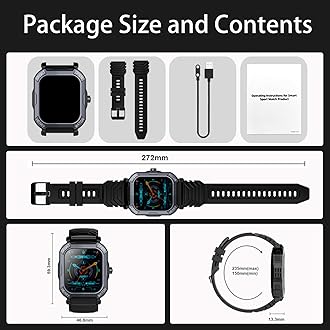 Smart Watch for Men Women (Answer/Make Call), 1.85” Fitness Watch, 113 Sports Modes Smartwatch with Heart Rate/Sleep Monitor, Pedometer, IP68 Waterproof, 2025 Activity Trackers for Android IOS, Black