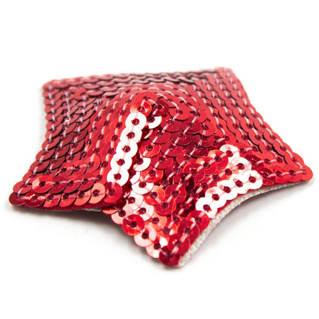 nivaa 2 Pieces Women Sexy Nipple Cover Sequin Star Shape Pasties Lingerie Red-picture-4