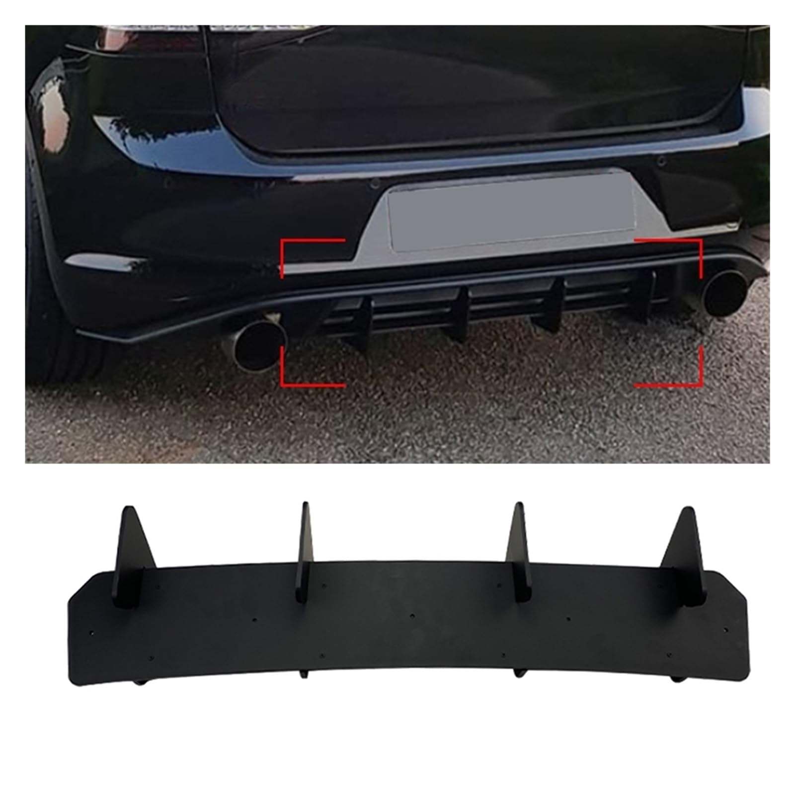 Ramka dyfuzora tylnego zderzaka samochodowego, pasuje do Volkswagena, Golfa, MK7.5 GTI, wspornik 4-żebrowy, klapa bagażnika tylny dyfuzor podwozia samochodu