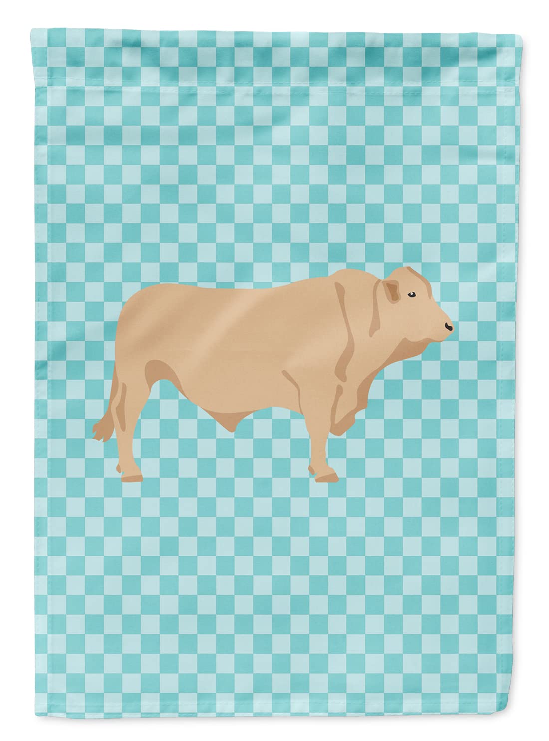 Drapeau de jardin vache Charolais bleu à carreaux Caroline's Treasures taille S