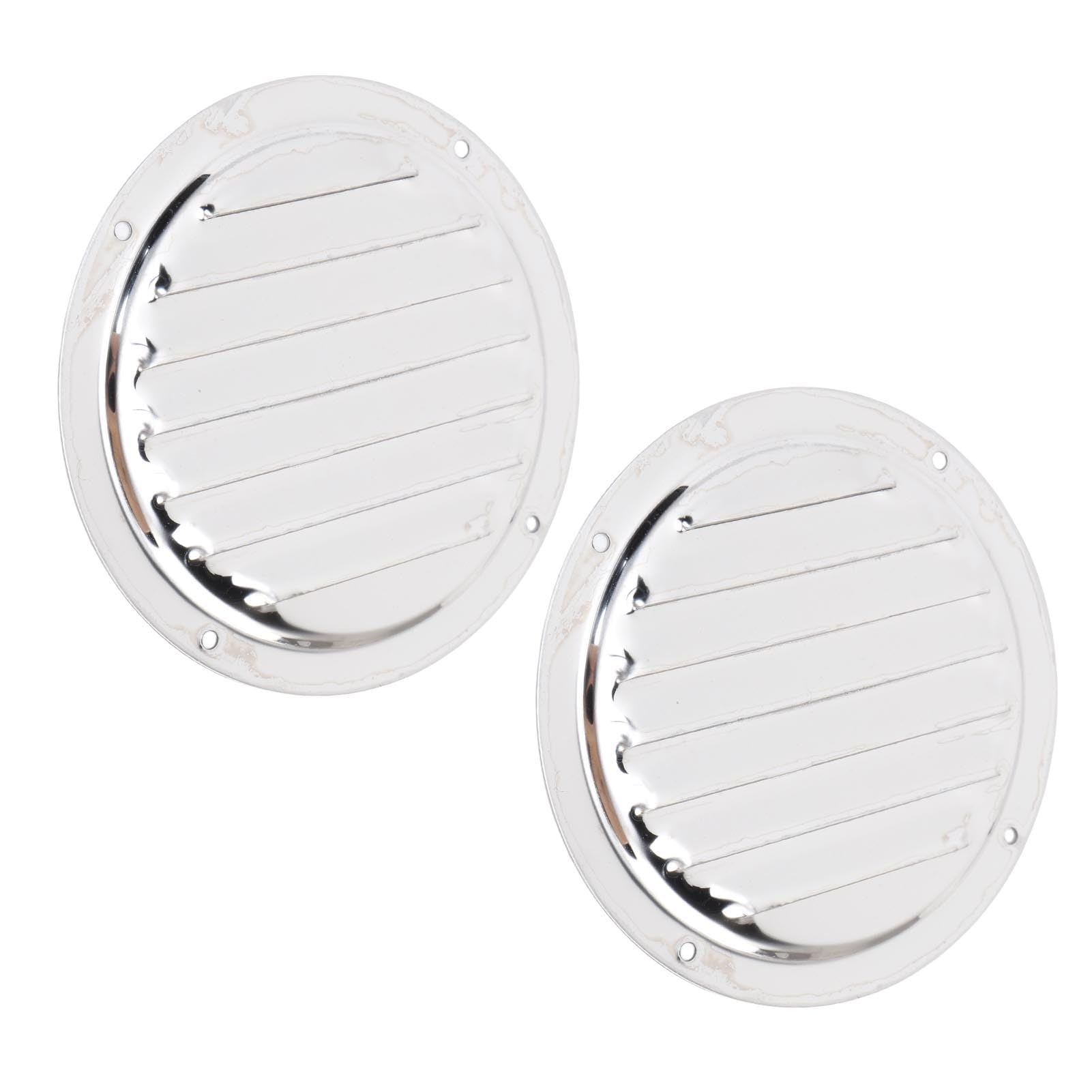 Lot de 2 Grilles d'aération Rondes pour Bateau, Couvercle de Ventilation Marine en Acier Inoxydable 316, Grille d'aération Marine avec Polissage Miroir de Haute Précision, Idéal pour Les