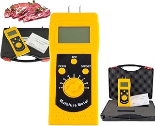 Digital Meat Moisture Meter Tester Analyzer Pork Beef Chicken Poultry Meat Moisture Analyzer with Measurement Range 10% to 90% Accuracy 0.1 Backlight Display