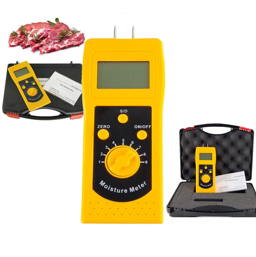 Meat Moisture Content Meter Digital Fresh Meat Moisture Meter Instrument with Measuring Range 10 to 90% Accuracy 0.1 for Pork Beef Lamb Chicken