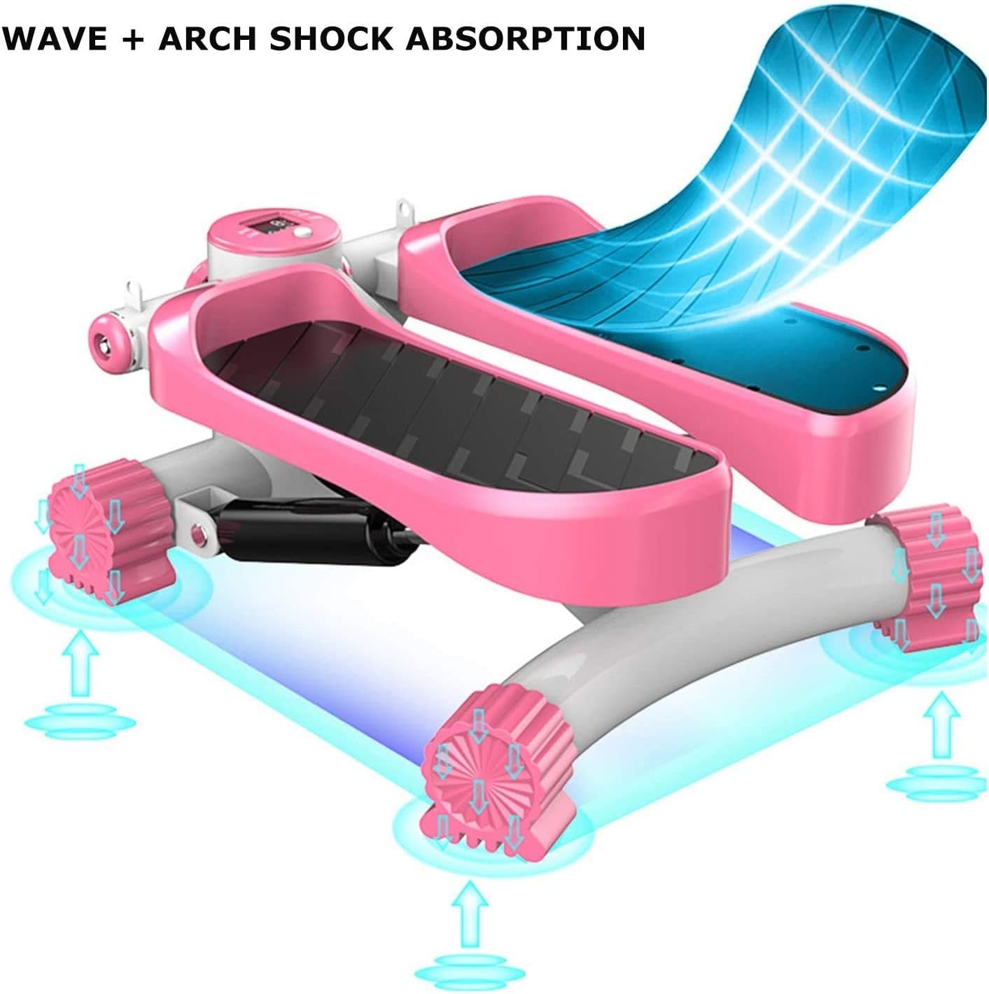 Stepper Stepper Steppers for Exercise Step Machine with Multifunction Display Power Ropes Hydraulic Resistance Up-Down Stepper Exercise Bike for Leg Butt Training