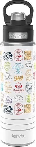 Tervis Disney-100 sellos de agua 100 años aniversario, botella de boca ancha de 24 onzas, acero inoxidable