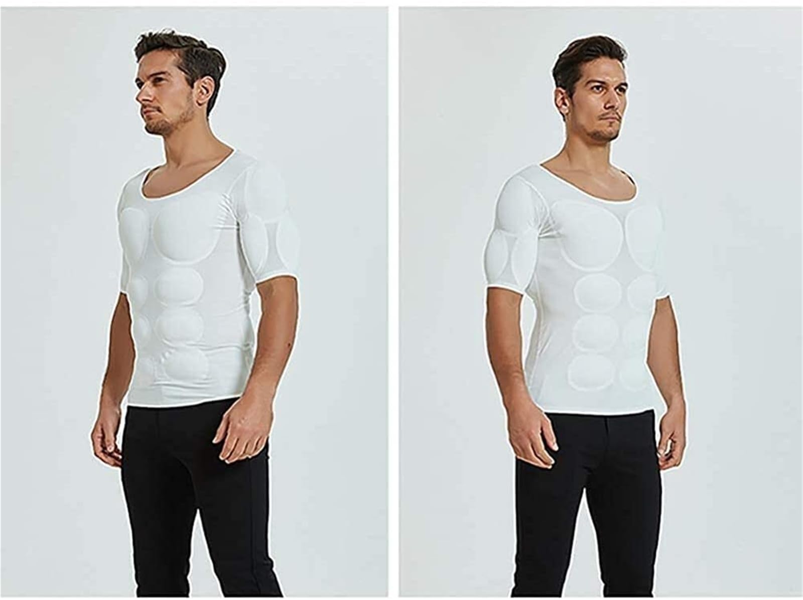 Camiseta con Relleno for Hombre, con Efecto de Abdomen y Pecho Falsos, Transpirable, Suave, Invisible y de compresión.