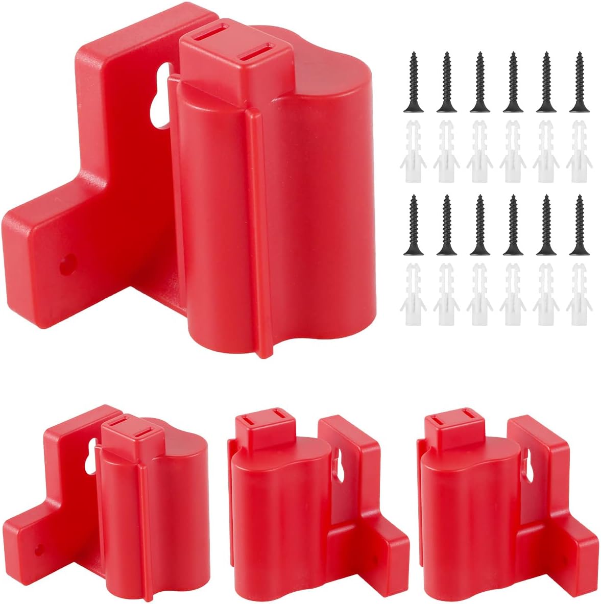 4Pcs Battery Mount Holder Plastic Electric Tool Battery Dock Holder Heavy Duty Power Tool Hanger