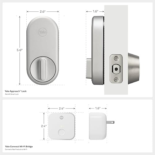 Miniatura 8 de Yale Approach Smart Wi-Fi Deadbolt Retrofit Smart Lock, llaves virtuales ilimitadas, control remoto de aplicaciones, entrada sin llave, color