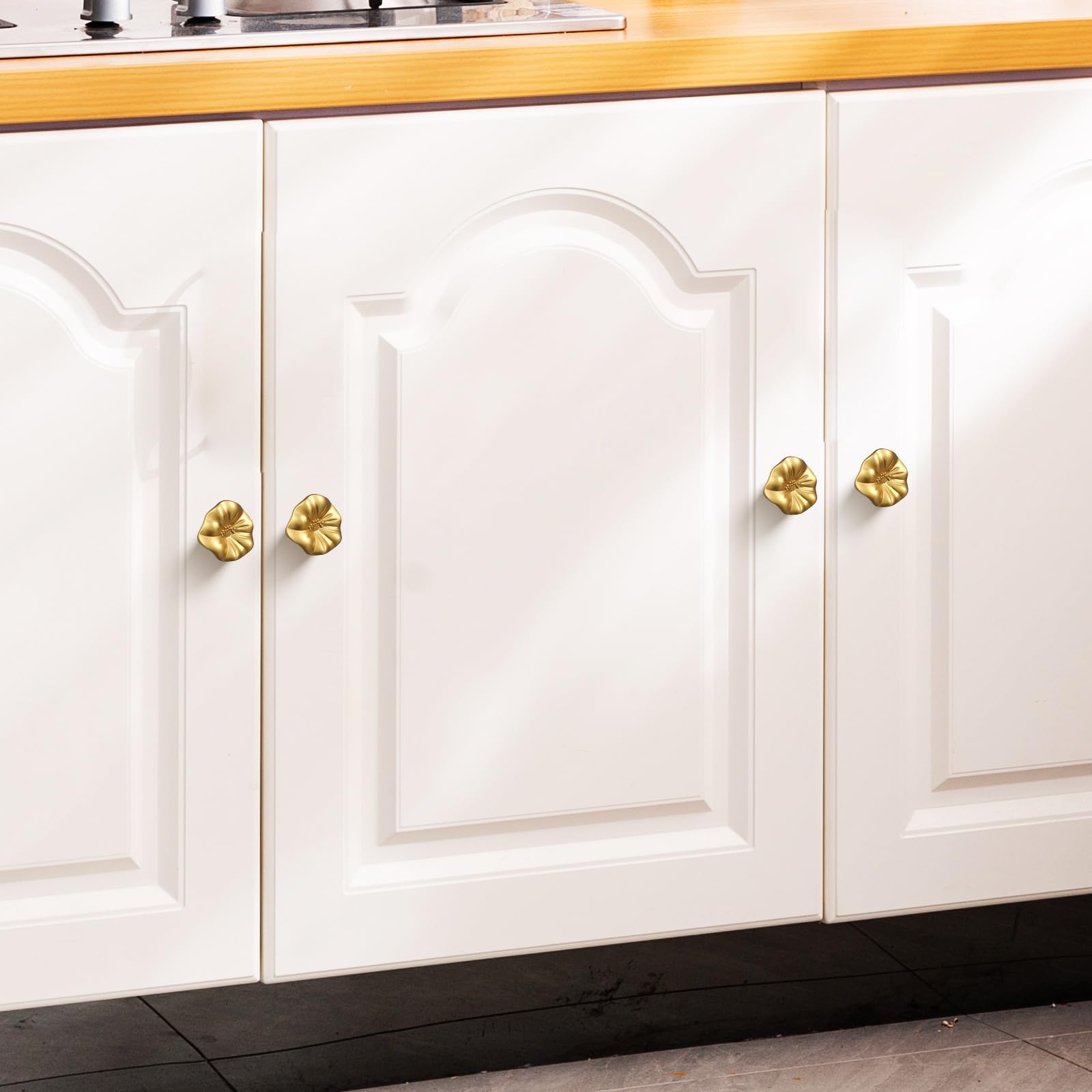 5 Stück Blumenknöpfe aus Zinklegierung in Blütenform Schranktürgriffe mit Elegantem Design Verschleißfest und Komfortabler Griff für Möbel und Schubladen