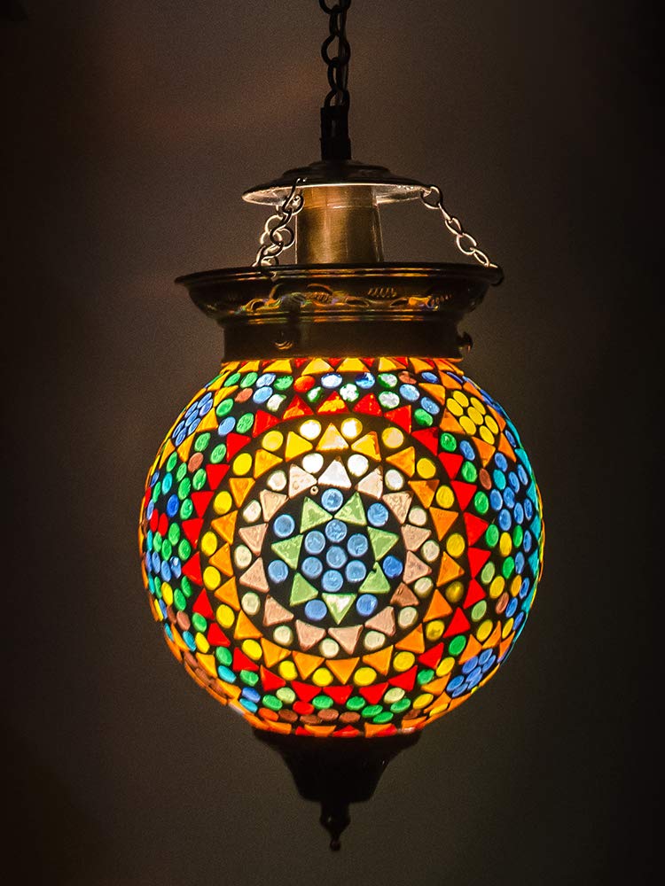 DEVBEADS GMF11G35B5, 50 Watt, Hanging Mosaic Lamp, Multi-Colour, Globe (Pack of 1) (B07HYD1XMZ) Amazon Price History, Amazon Price Tracker