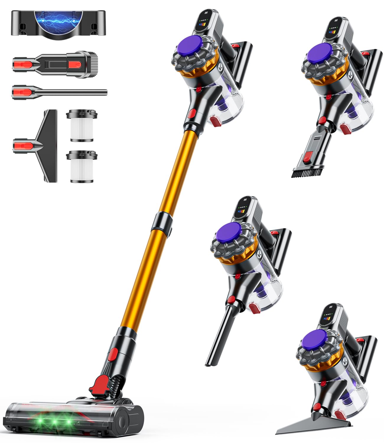KQAHA V08 Cordless Vacuum Cleaner, 600W 50KPA