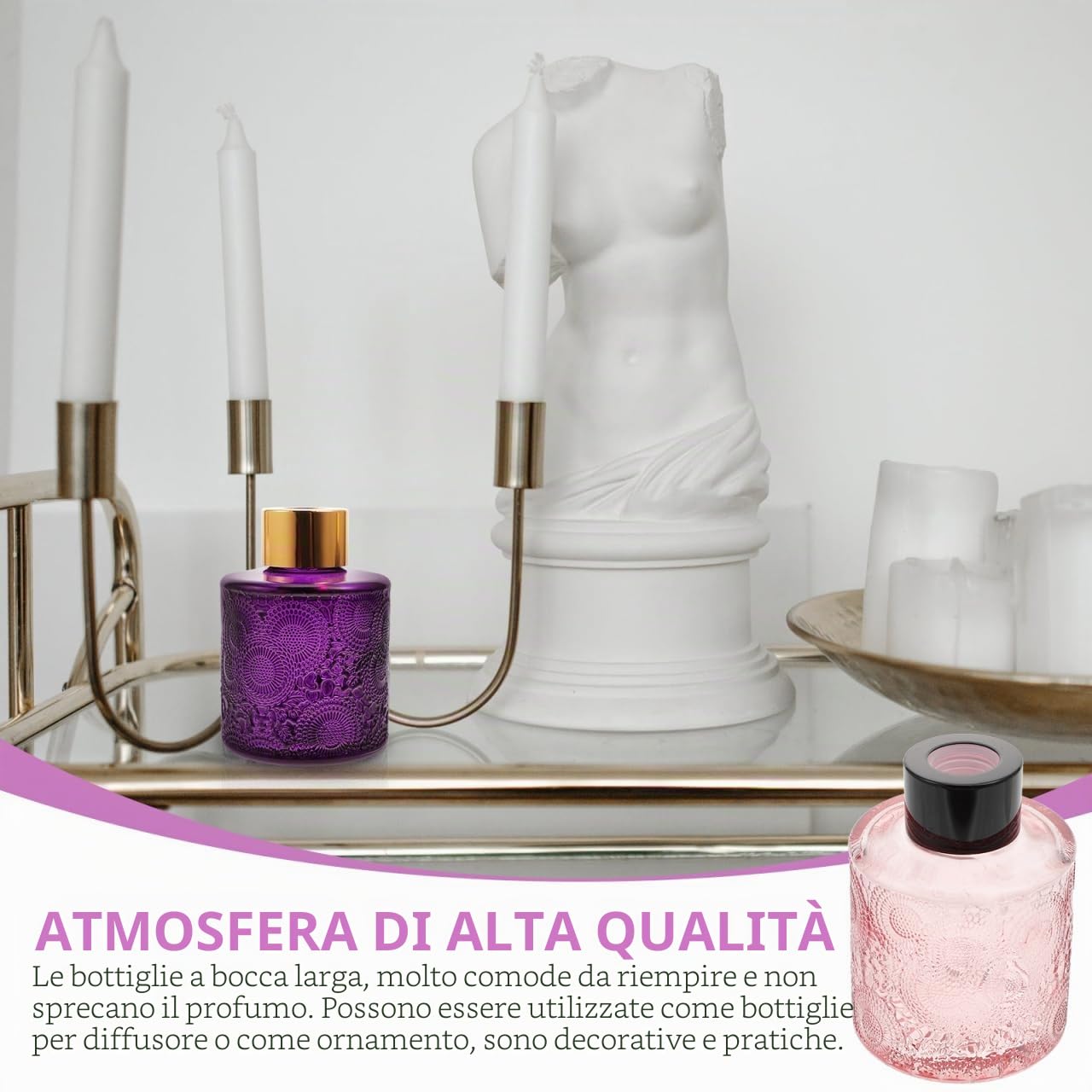 Operitacx 4 Pz Bottiglia Di Bottiglia Diffusore Di Profumo in Vasi Diffusori in Olio Essenziale Bottiglie Flaconi Diffusori Vuoti Fragranza Piccola Scatola Bicchiere
