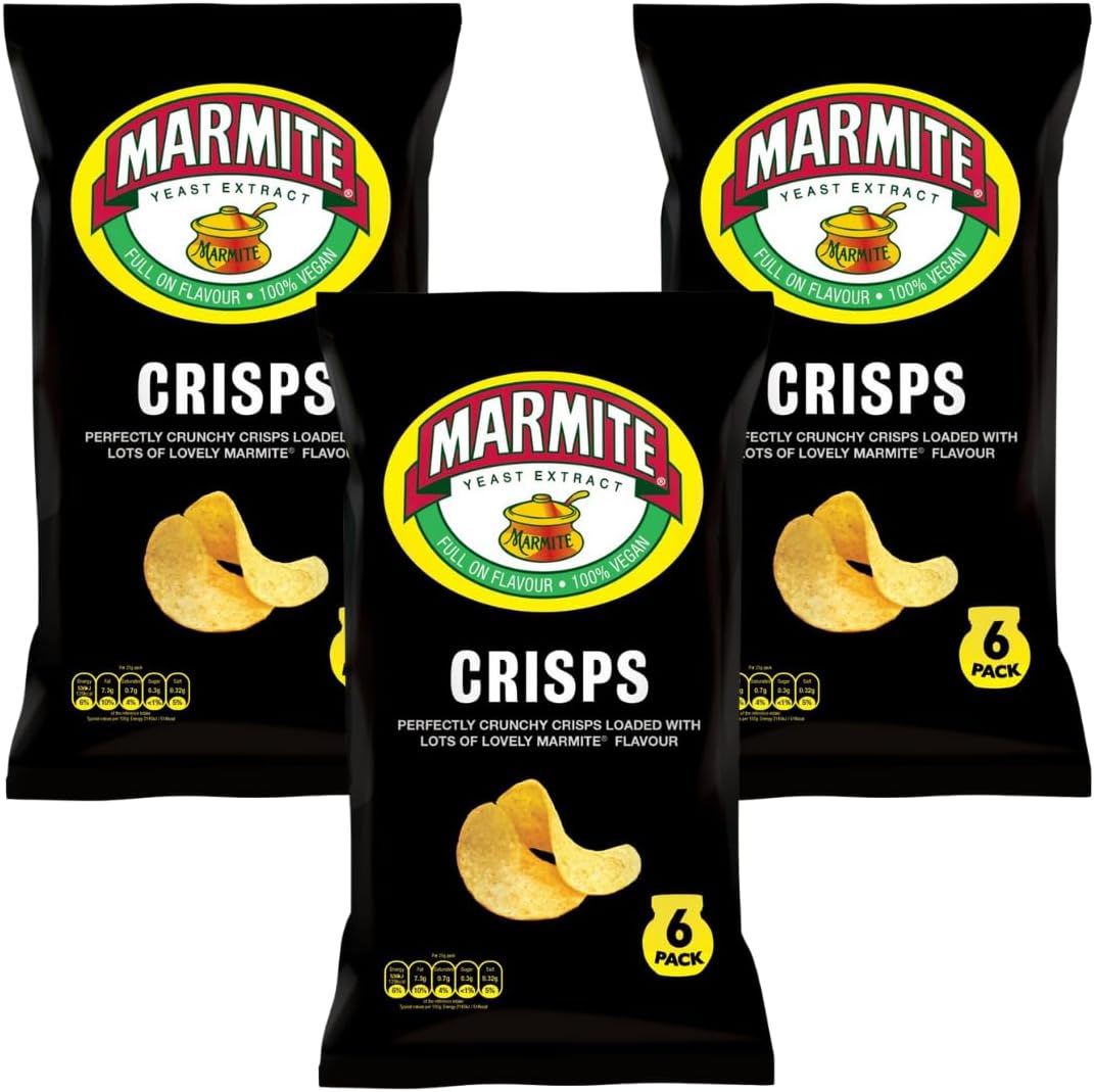 Marmite Snack Crisp Bundle with Marmite Multipack Crisps 6x25g (3 Pack)