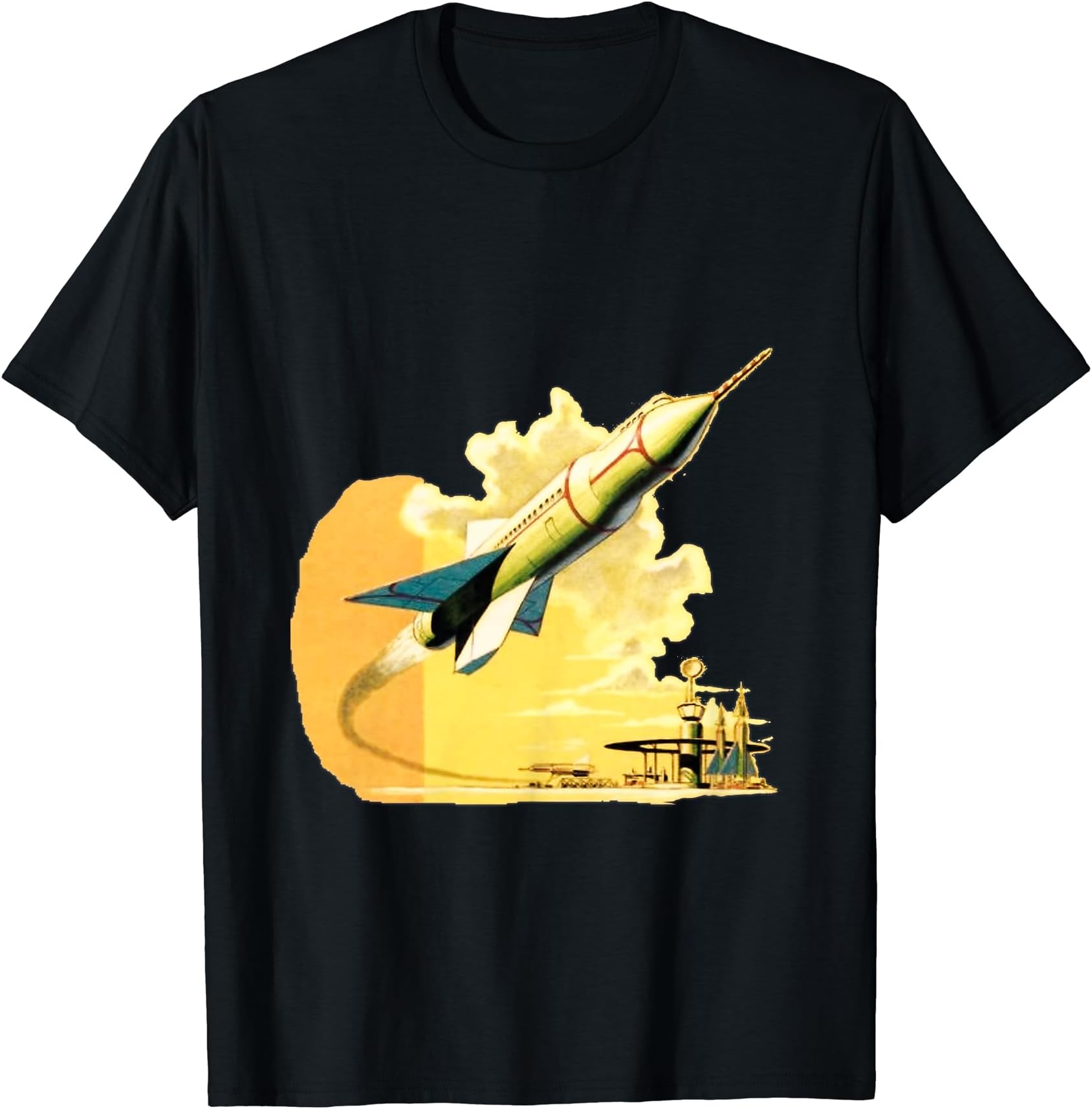 Vintage Sci-Fi Space Rocket T-Shirt