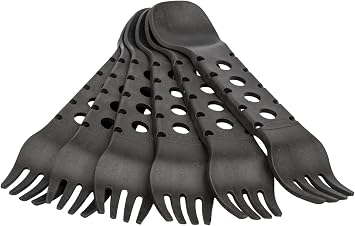 Trangia T-Spoon Fork Combo Made from Recycled Nylon, White/Black/red, One Size