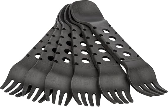 Trangia T-Spoon Fork Combo Made from Recycled Nylon, White/Black/red, One Size