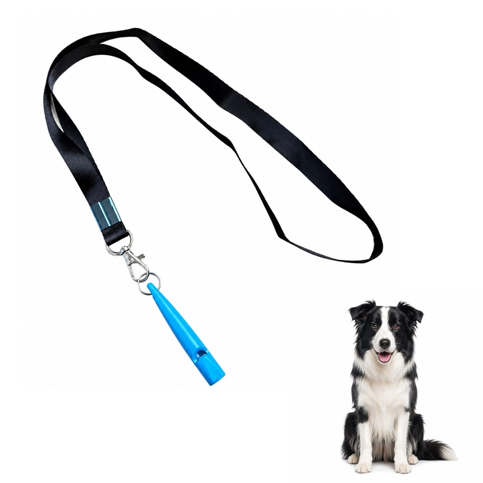 VBK Sifflet Chien Rappel, Sifflet Ultrason Chien avec Cordon Long, Sifflet Dressage Chien Léger Portable, Sifflet Éducation Canine Bleu