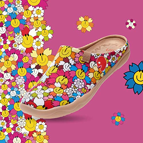 Image of UIN Slipper Woman Travel Art Painted Shoes Wide Toe Casual Home Slip On Mules Malaga