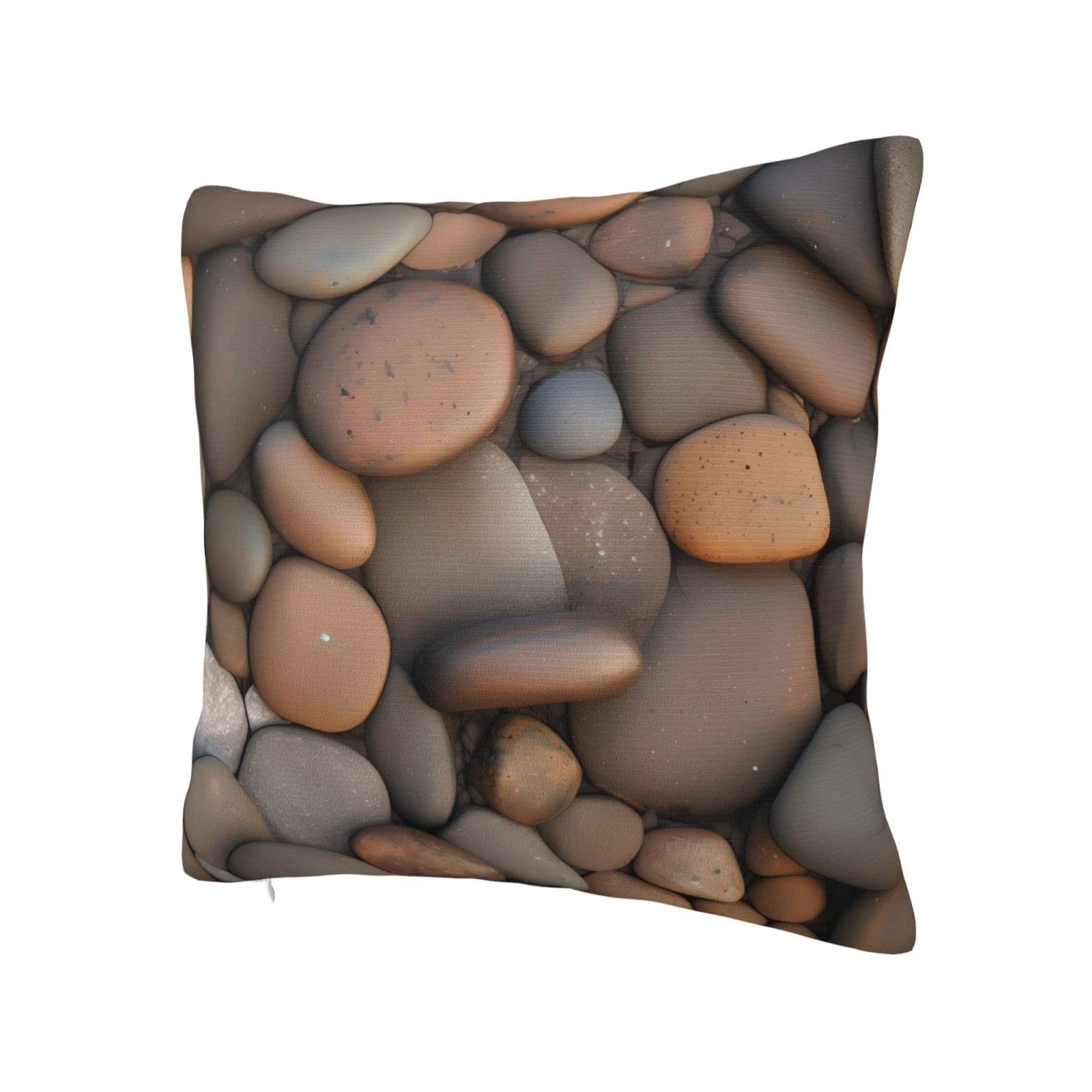 DTGPRO Pebbles in The Beach Throw Pillow Cover, 18