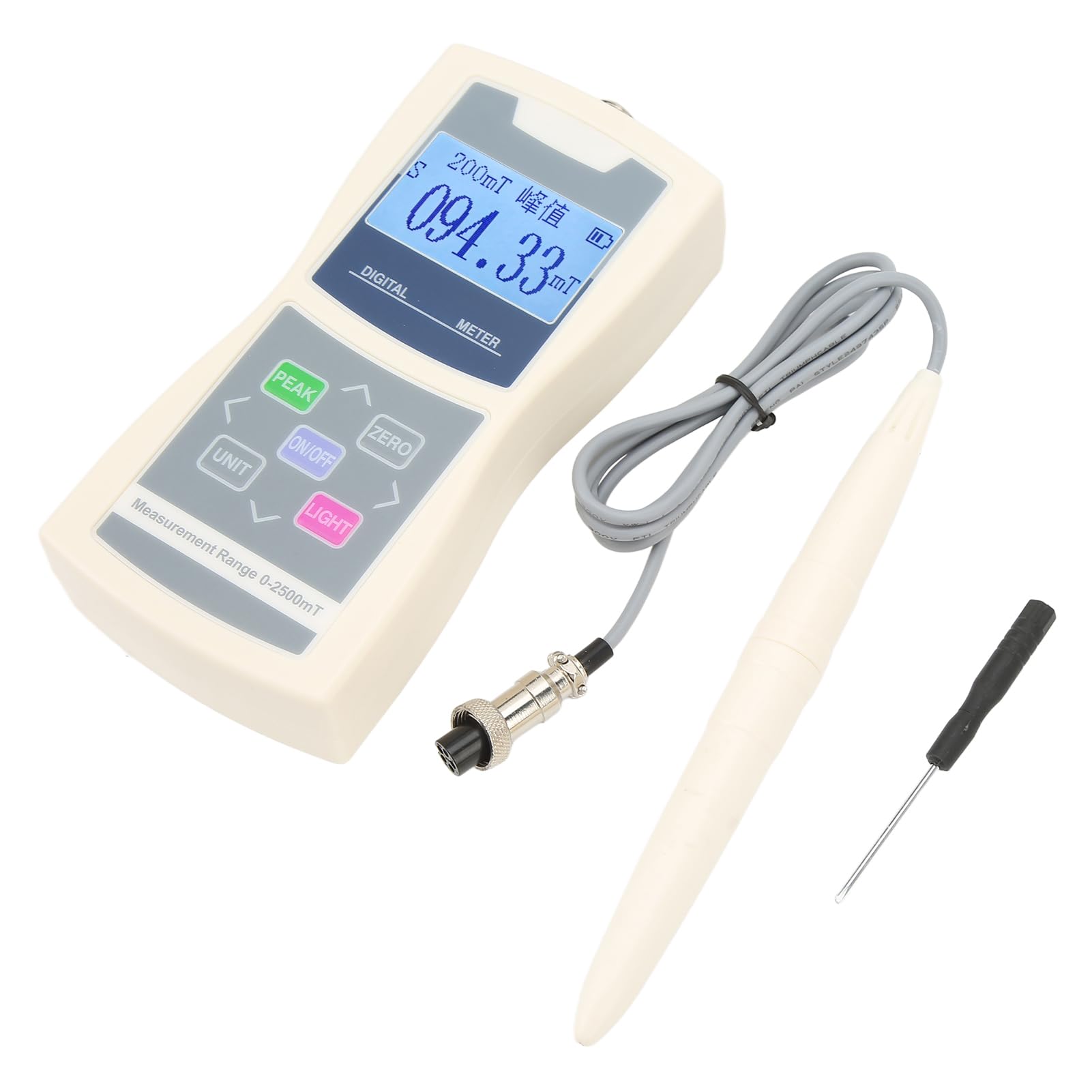 Misuratore di Gauss Digitale Portatile con Rilevatore di densità Magnetica F con Sonda per il Controllo dei Campi Magnetici Permanenti