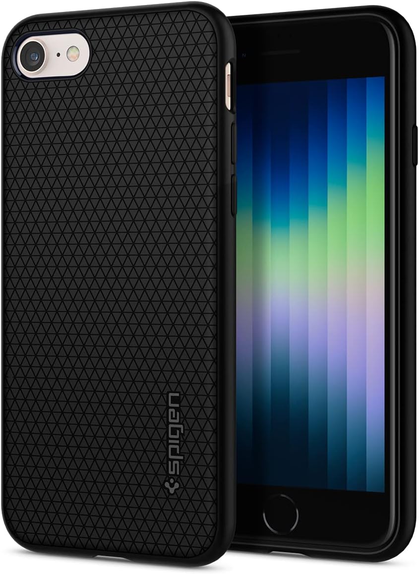 Spigen Liquid Air Armor Designed for iPhone SE 2020 Case/Designed for iPhone 8 Case (2017) / Designed for iPhone 7 Case (2016) - Black