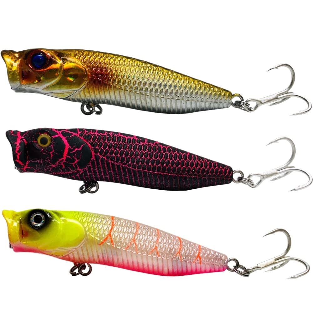 6 pièces/lot appât de pêche Topwater Popper leurres réalistes