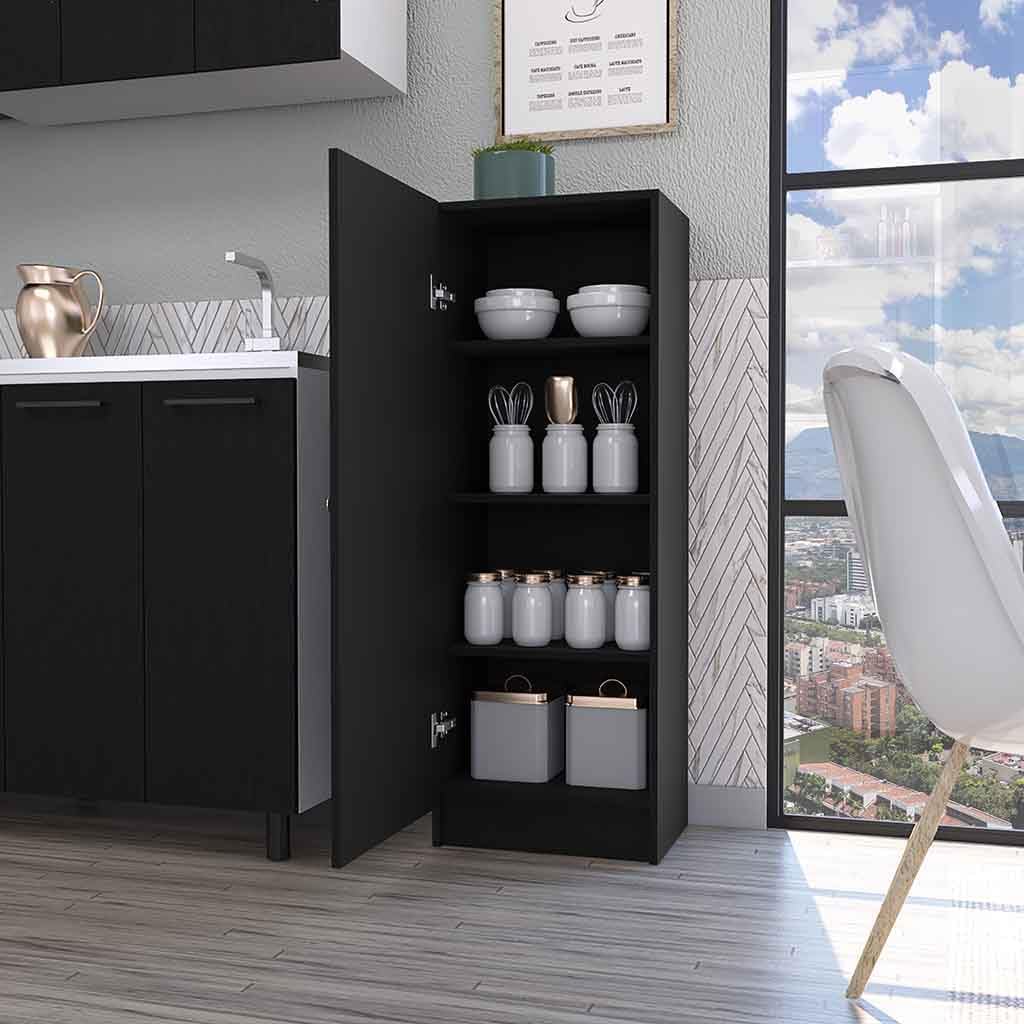 Single Door Pantry, Four Shelves